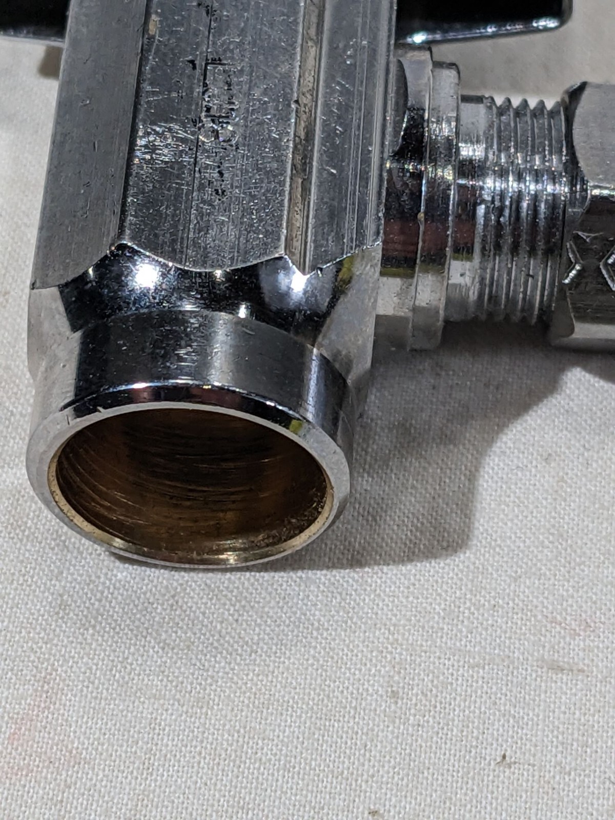 BrassCraft Angle Stop Shut Off Valve 1/2 Inch Sweat x 3/8 Inch Comp Chrome Plate