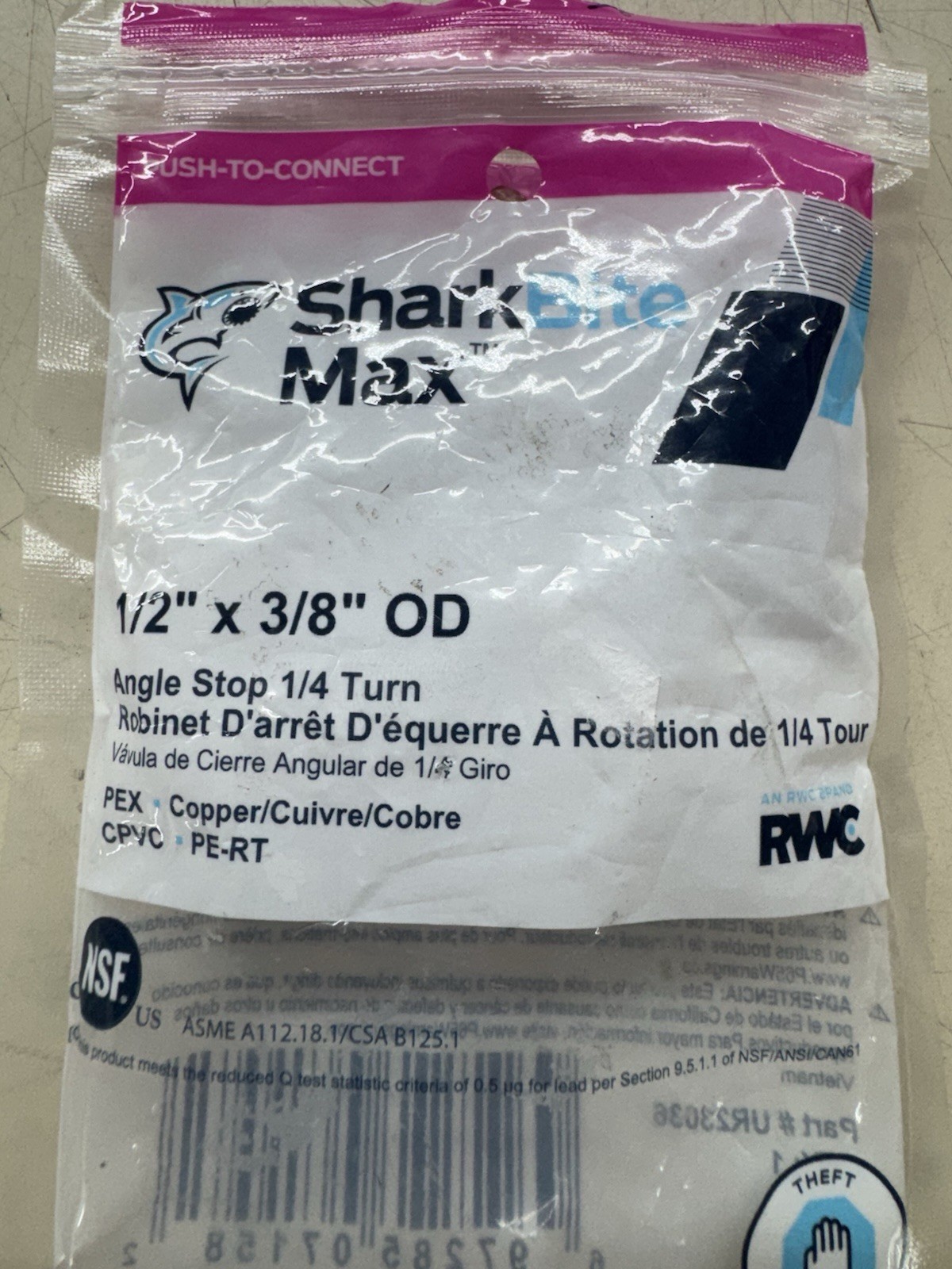 SharkBite Max 1/2″ Push-to-Connect x 3/8″ O.D. Compression Chrome-Plated Brass