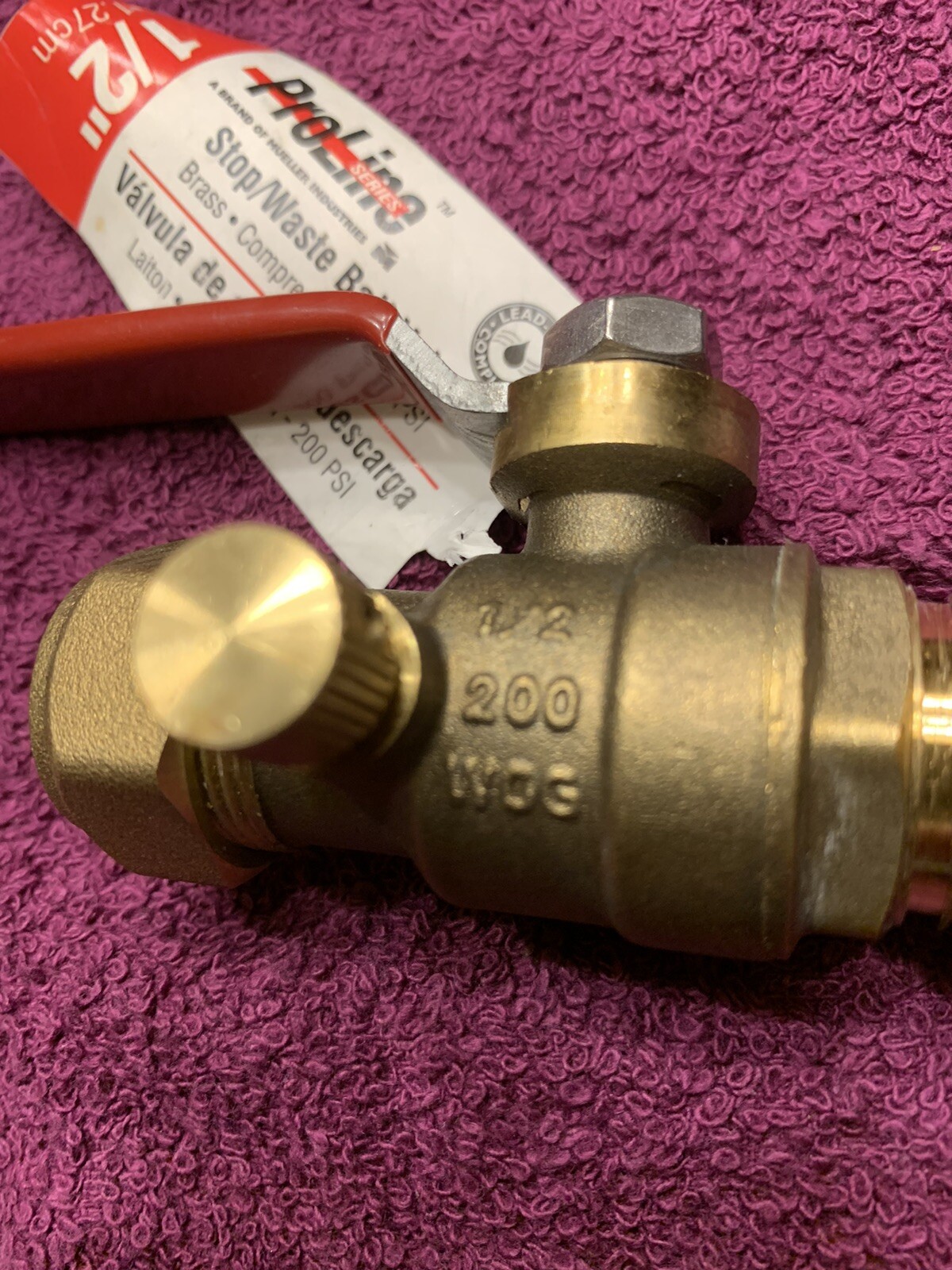 Ball Valve Stop & Waste 1/2-In Brass CXC Compression 1/4-turn Handle QTY 2