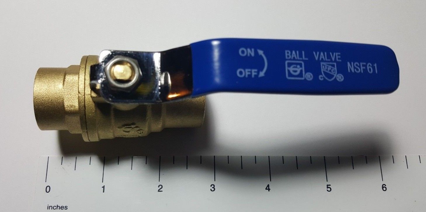 1) 3/4″ SWEAT SHUT OFF SWEAT BALL VALVE, LEAD FREE BRASS, FULL PORT 600 WOG