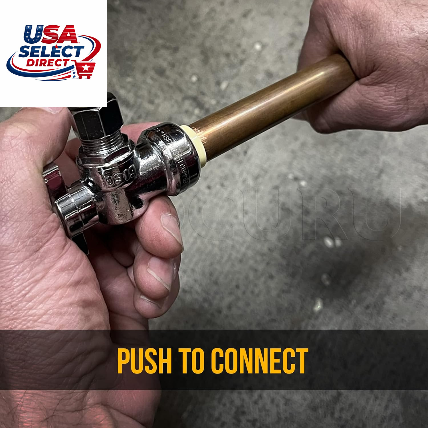 10-Pack Pushfit Angle Stop Valve 1/2″ x 3/8″ OD Brass Shutoff Valve