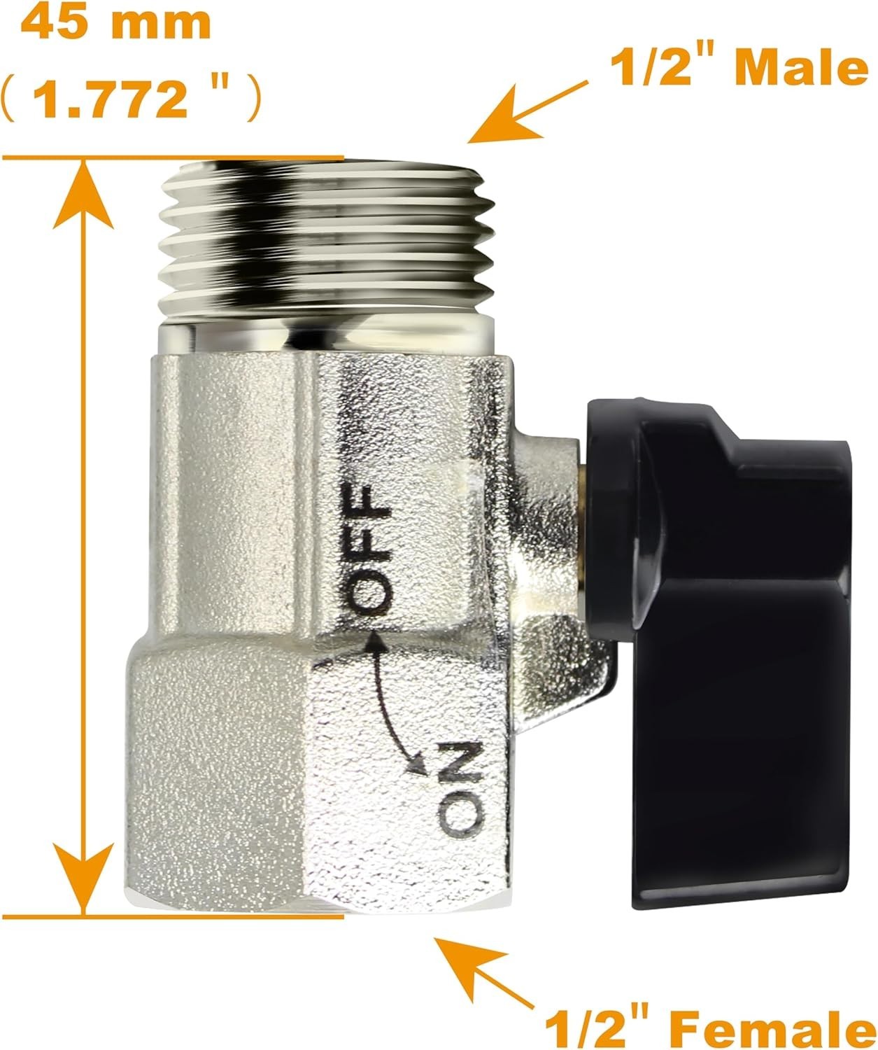 Ball Valve, Standard 1/2” Thread, Brass Material | For water turn on/off, co…