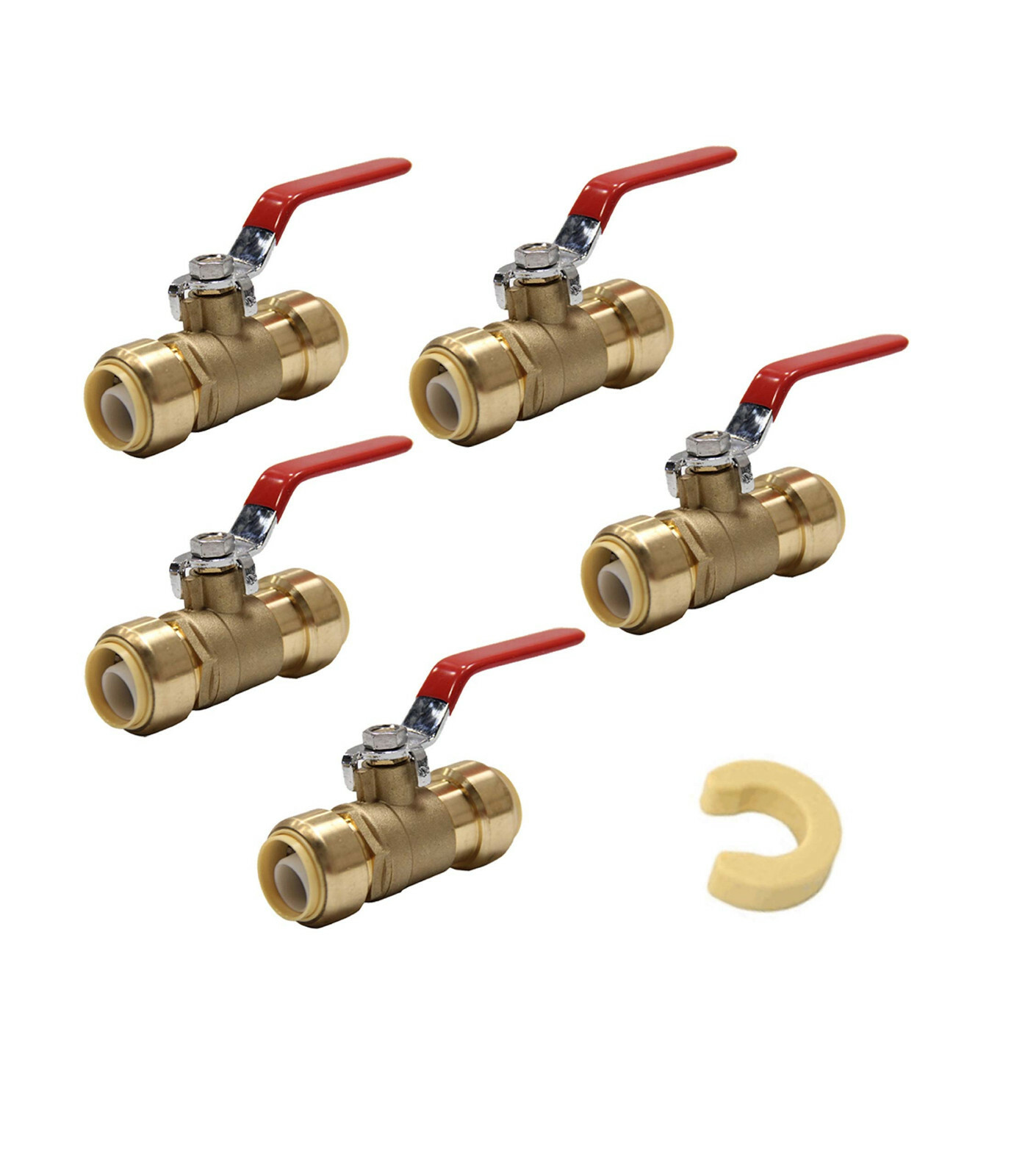 EFIELD 5 PCS 1/2″ PUSH FIT BRASS BALL VALVES FULL PORT (LEAD FREE )