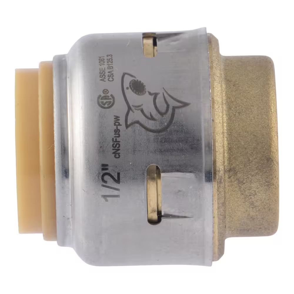 Max 1/2 In. Push-To-Connect Brass End Stop Fitting