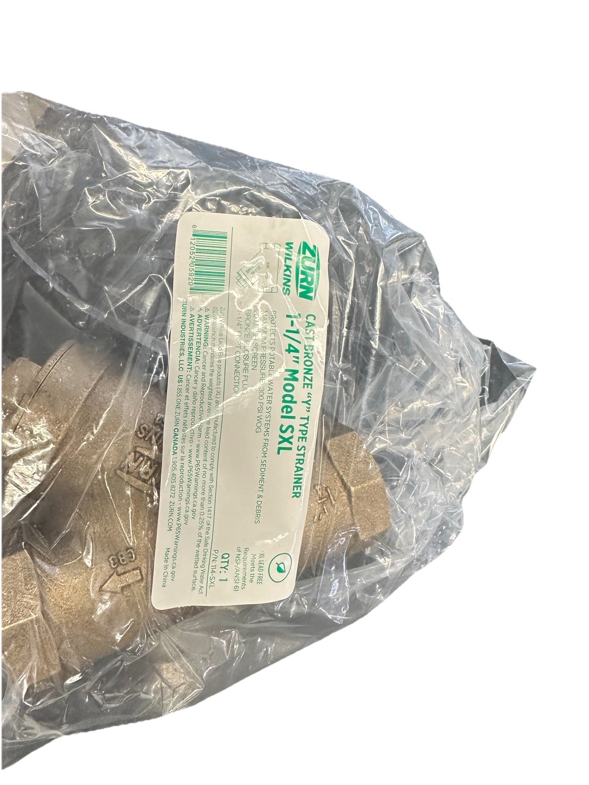 Zurn Wilkins SXL 1″-1/4 SXL Cast Bronze Wye Type Strainer 1-1/4 Inch