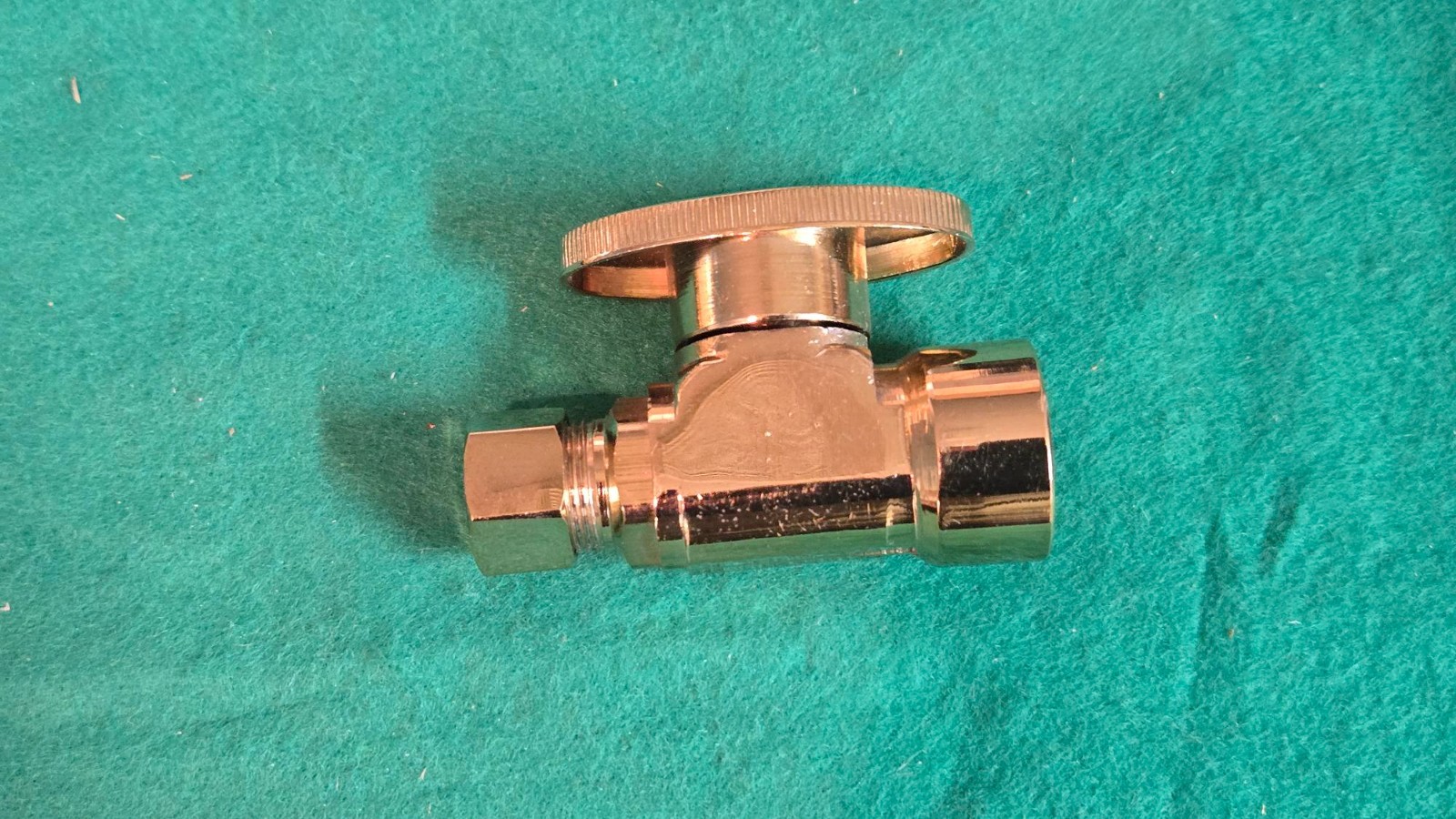 RARE KEENEY POLISHED GOLD PLATE 10 PC 1/2″COMPR X 3/8″OD 1/4 TURN STR STOP VALVE