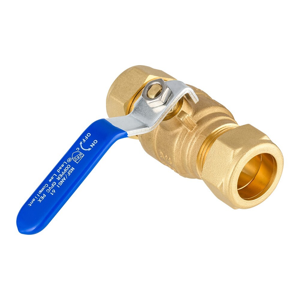 Efield1/2″ or 3/4 Inch Compression Full Port Brass Ball Valve 600WOG Lead Free