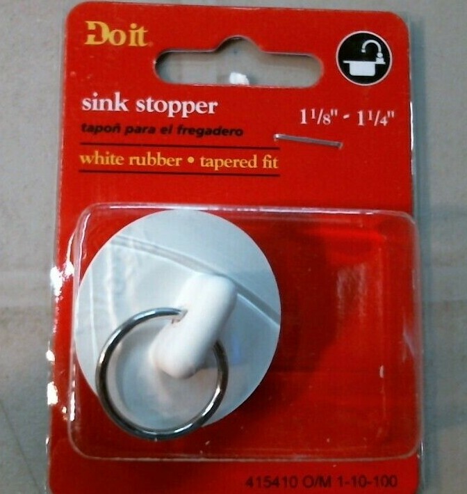 DoitBest 415410 Sink Stopper, White, FREE SHIP