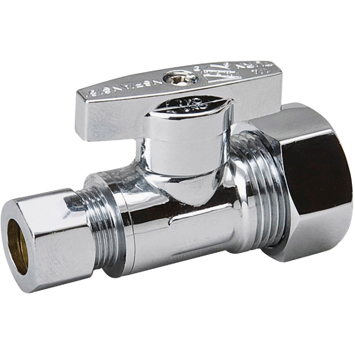 5/8 In. COMP x 3/8 In. COMP Chrome-Plated Brass Straight Stop 191-032HC