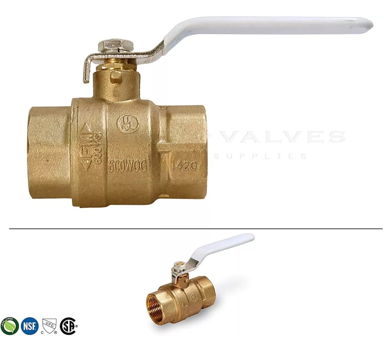 1 1/2” FIP BRASS Ball Valve NPT Female Threaded Full Port 600 WOG WATER,OIL,GAS