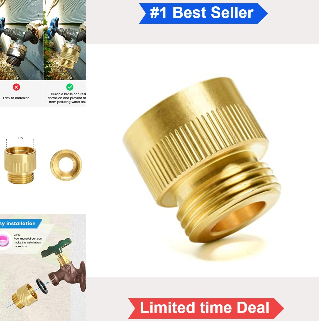 Vacuum Breaker Adapter 1 Inch Internal Thread Brass Anti Siphon Valve Compatible