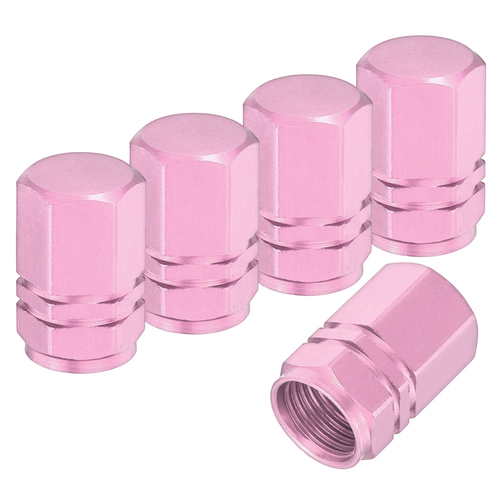 5Pack Tire Valve Stem Caps Aluminum Alloy Tire Air Caps Pink