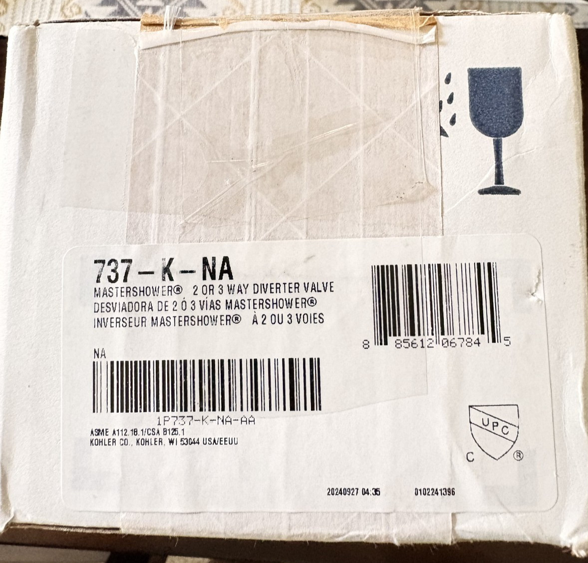 Kohler MasterShower 2-Way or 3-Way Shower Diverter Valve K-737-K-NA –