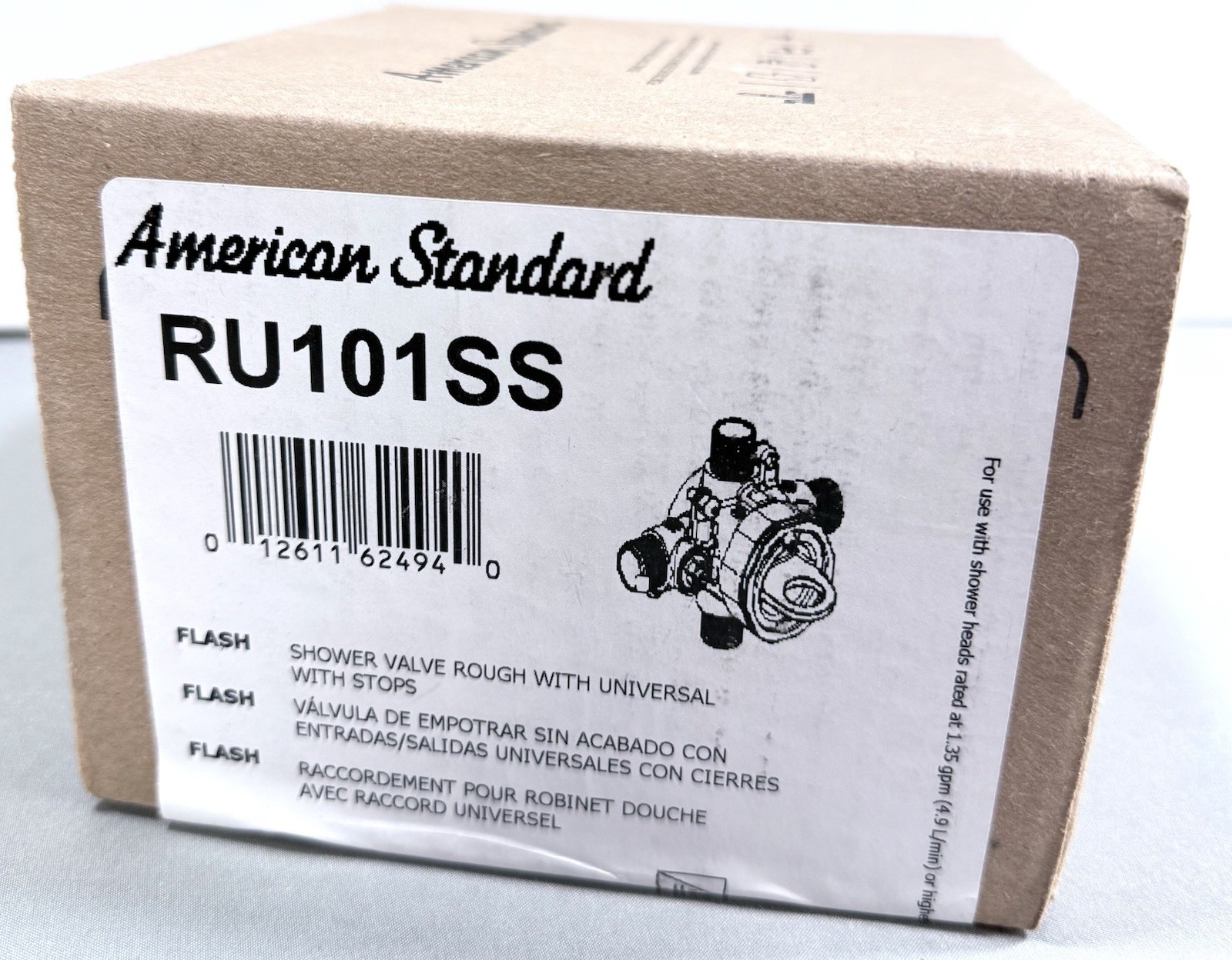 American Standard RU101SS Flash Shower Rough-In Valve 1/2″ NPT w Universal Stops