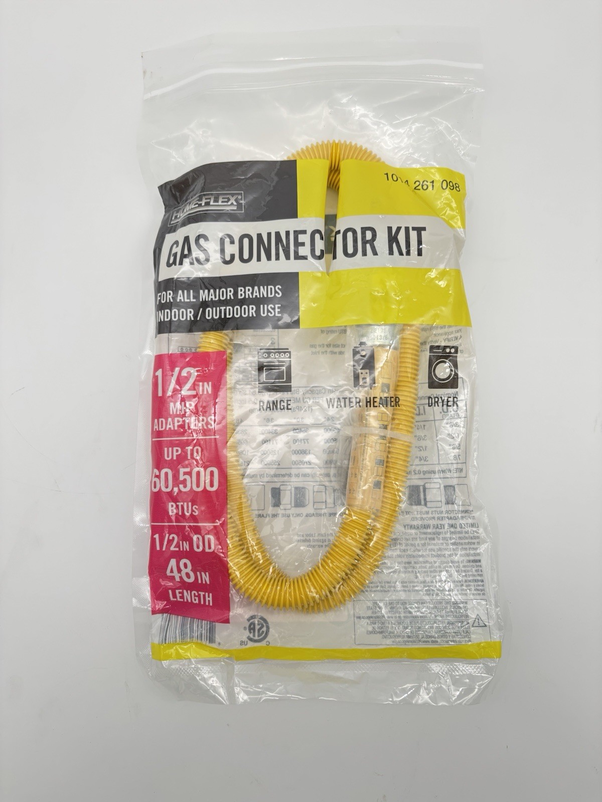 Home-Flex 1/2″ MIP x 1/2″ MIP x 48″ Gas Connector (1/2 in. OD) 60,500 BTU
