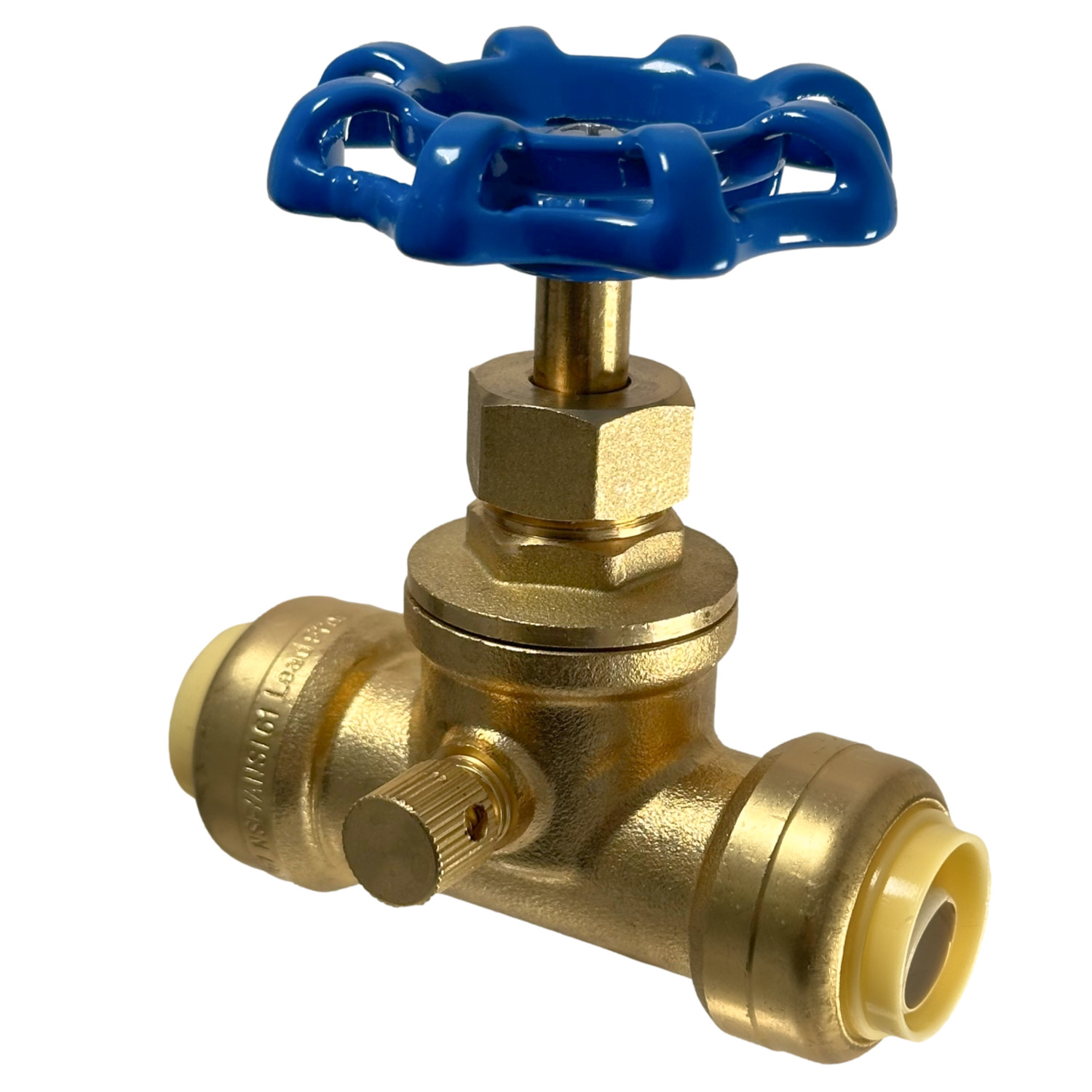 1 Piece XFITTING 1/2″ Push Fit Stop Valve with Drain and Vent, 2-5-1=1