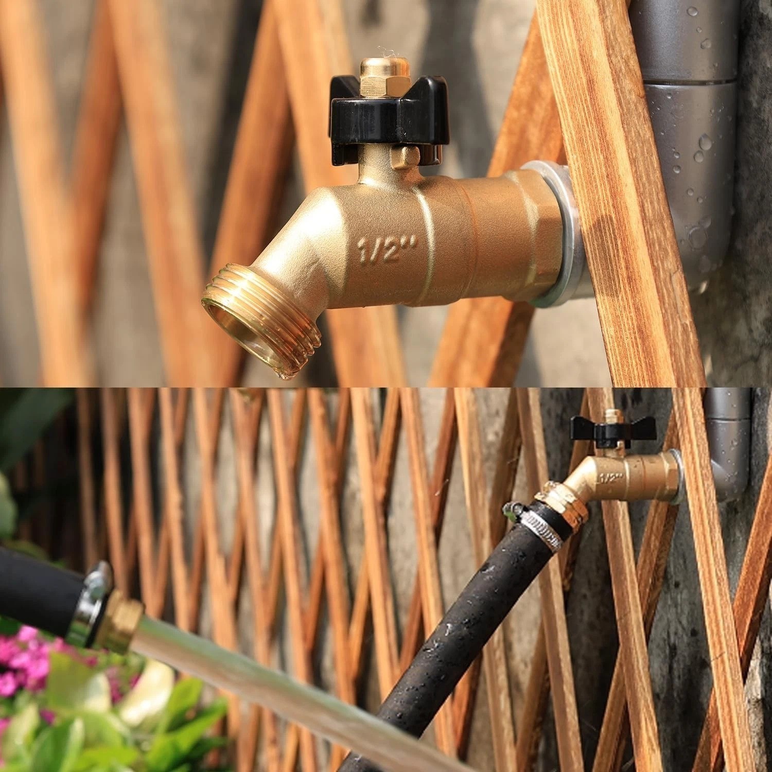 Brass Ball Valve Full Flow Male Hose Bibb 1/2″ Male NPT inlet Connection with…