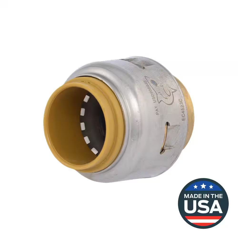 Max 1/2 In. Push-To-Connect Brass End Stop Fitting
