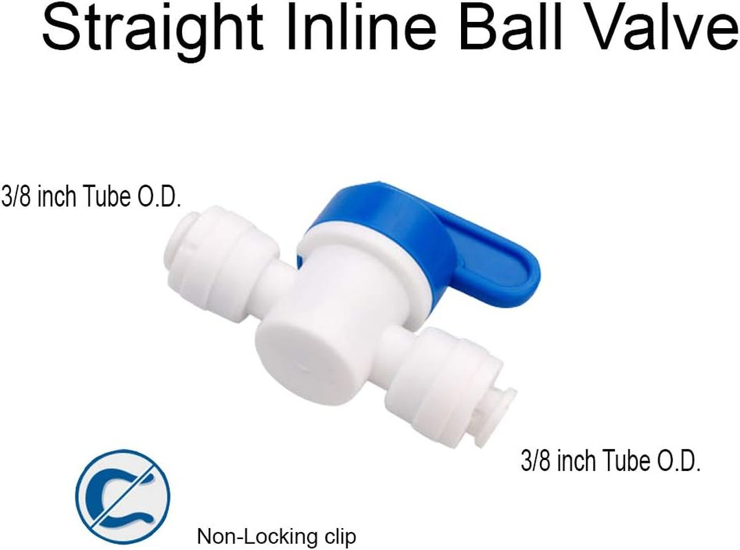 Inline Shut Off Ball Valve 3/8 inch OD Tubing&Hose&Pipe Use Plastic Quick Connec