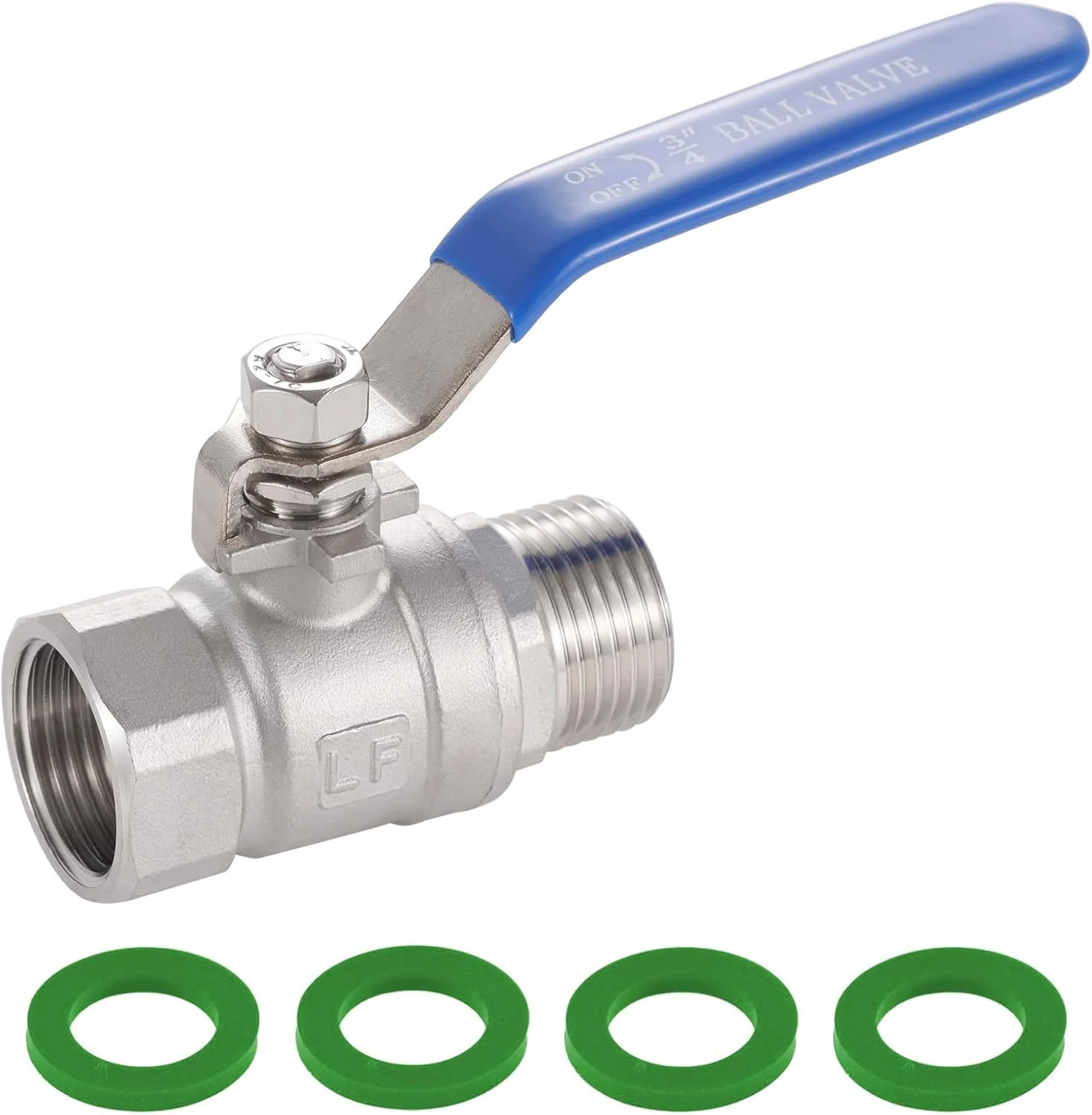 Garden Hose Shut Off Valve Full Flow, Heavy Duty 3/4″GHT Garden Hose Ball Valve
