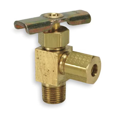 Weatherhead A6860 Needle Valve, Angled, Brass, 1/4 X 3/8 In.