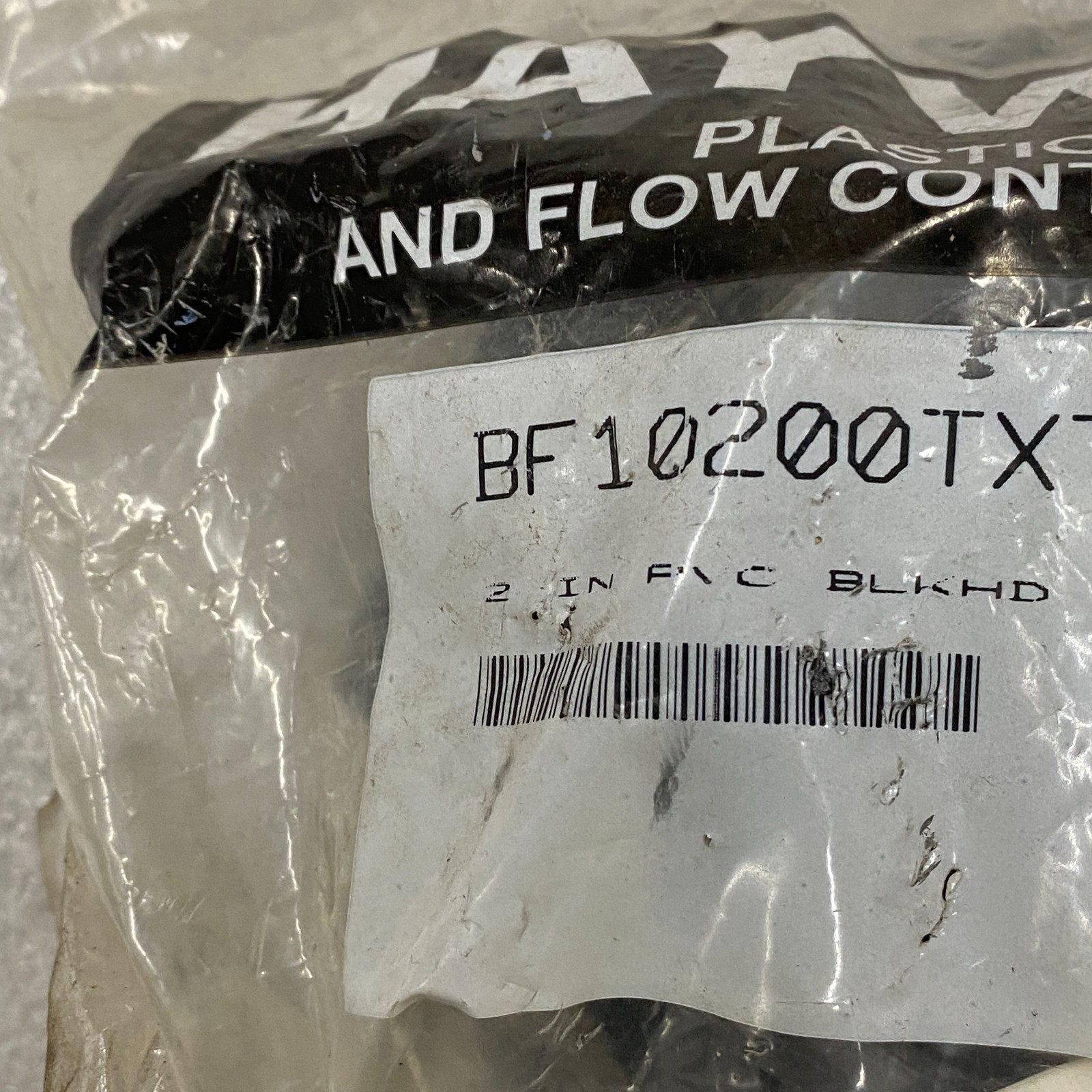 HAYWARD BF10200TXT Bulkhead Plastic Valve Fitting 2″ PVC Black