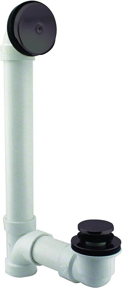 Westbrass Tip-Toe Sch. 40 Bath Waste W/ 2-Hole Overflow Oil Rubbed Bronze D49321