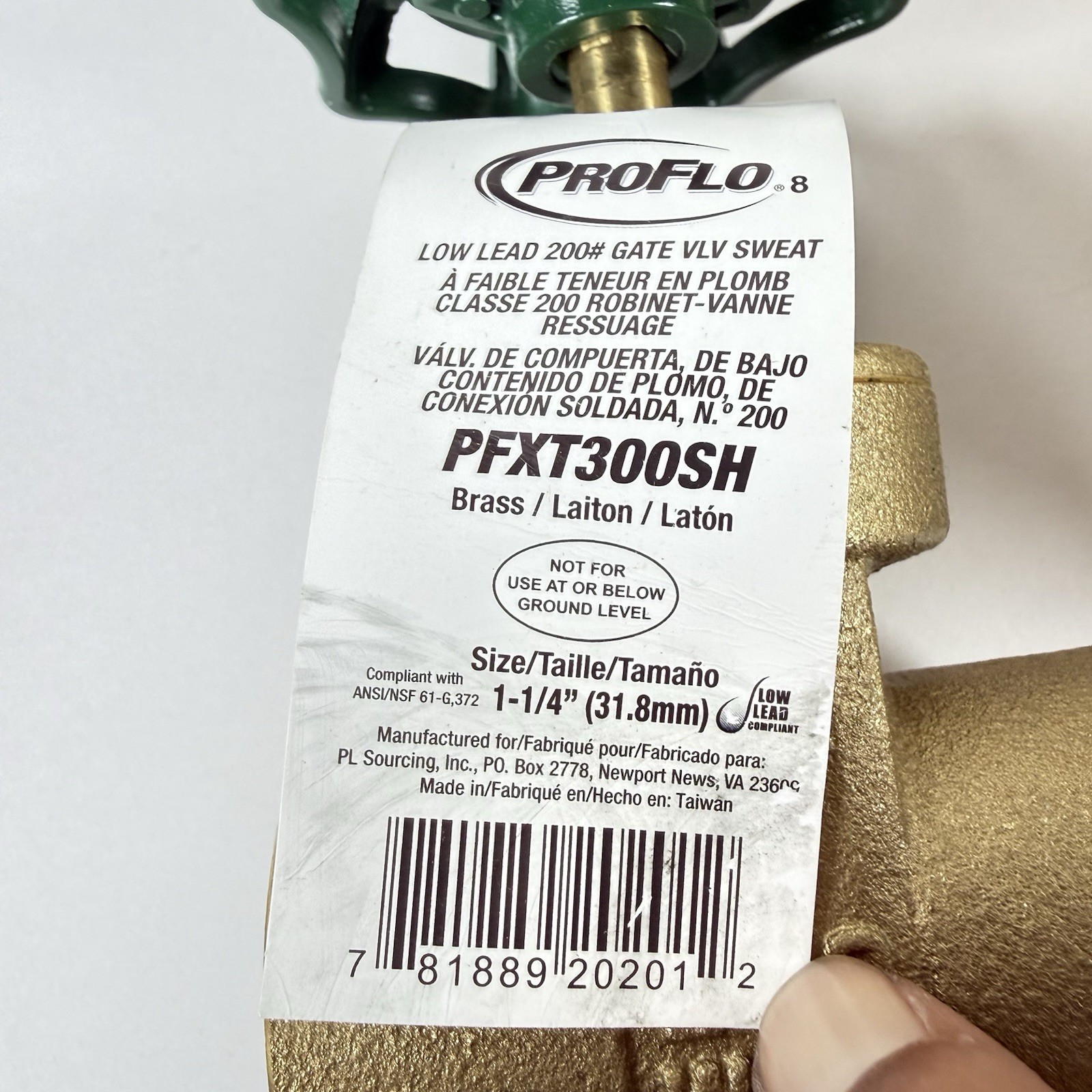 Lot of 5 PROFLO PFXT300SH 1-1/4” Brass Gate Valves Low Lead Sweat 200 WOG