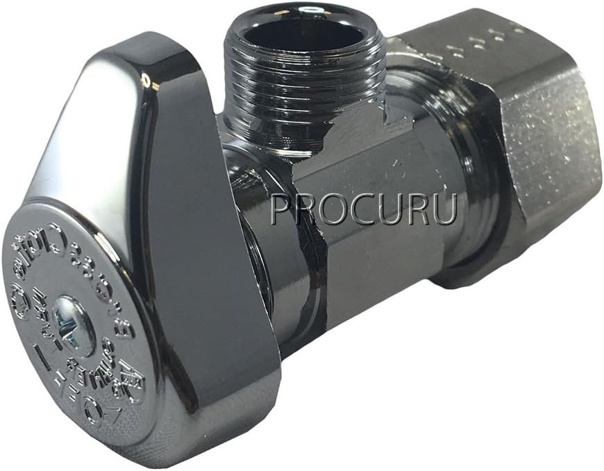 Angle Stop Valve Set – 4PCS Chrome Brass Valves with 1/4-Turn Mechanism