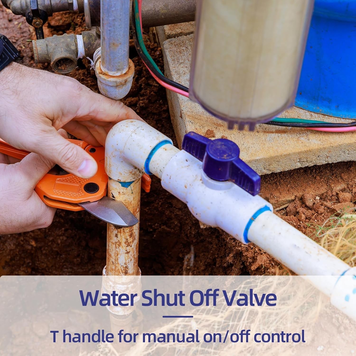 5 Pack PVC Ball Valve 1/2″ Slip, Water Pipe Shut-Off Valve, T Handle Plastic …