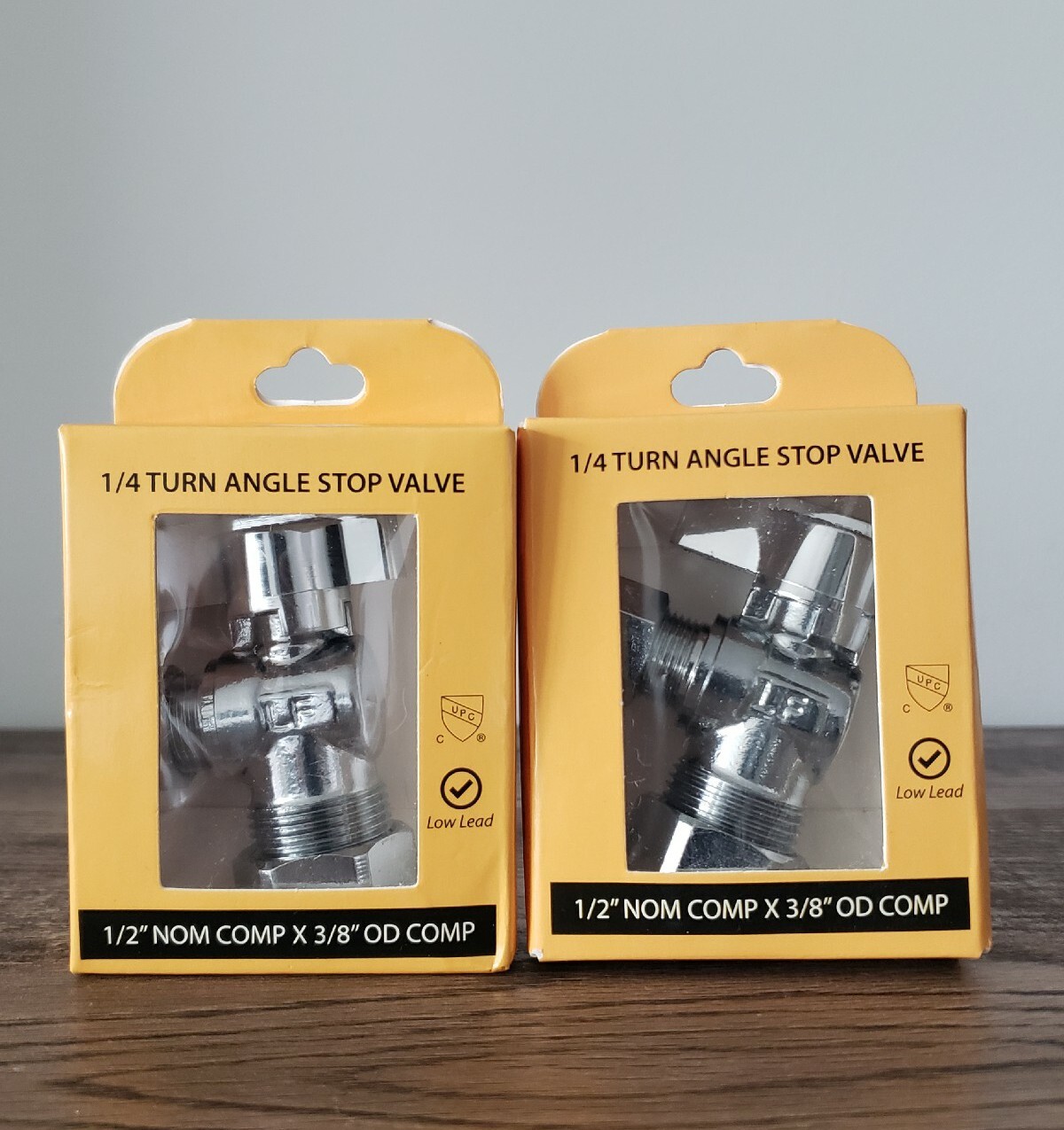 PROCURU Heavy Duty Angle Stop Valve 1/2″ Nominal (5/8″ OD) Compression x 3/8″ x2