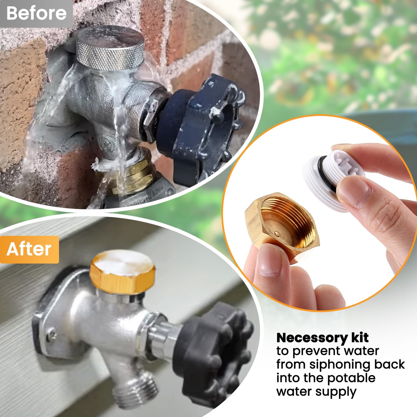 2 Pack Anti Siphon Valve Repair Kit, Outdoor Frost Free Faucet, Vacuum Breaker