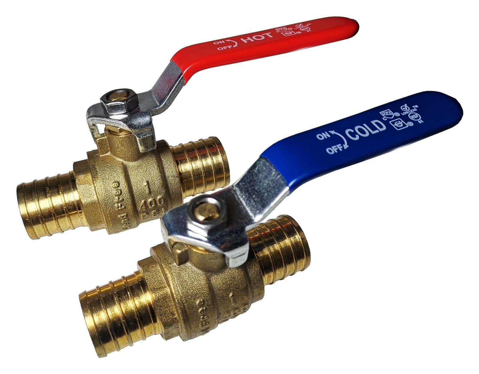 10 PIECES 1″ PEX SHUT OFF BALL VALVE, FULL PORT, LEAD FREE BRASS, HOT AND COLD