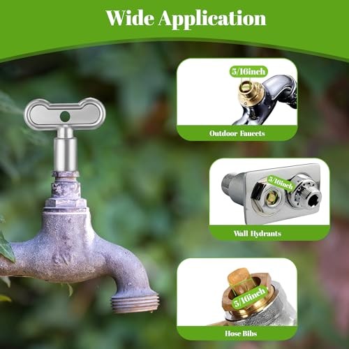 3 Pack 5/16 in Sillcock Water Key Compatible with Danco 80132, Water Spigot