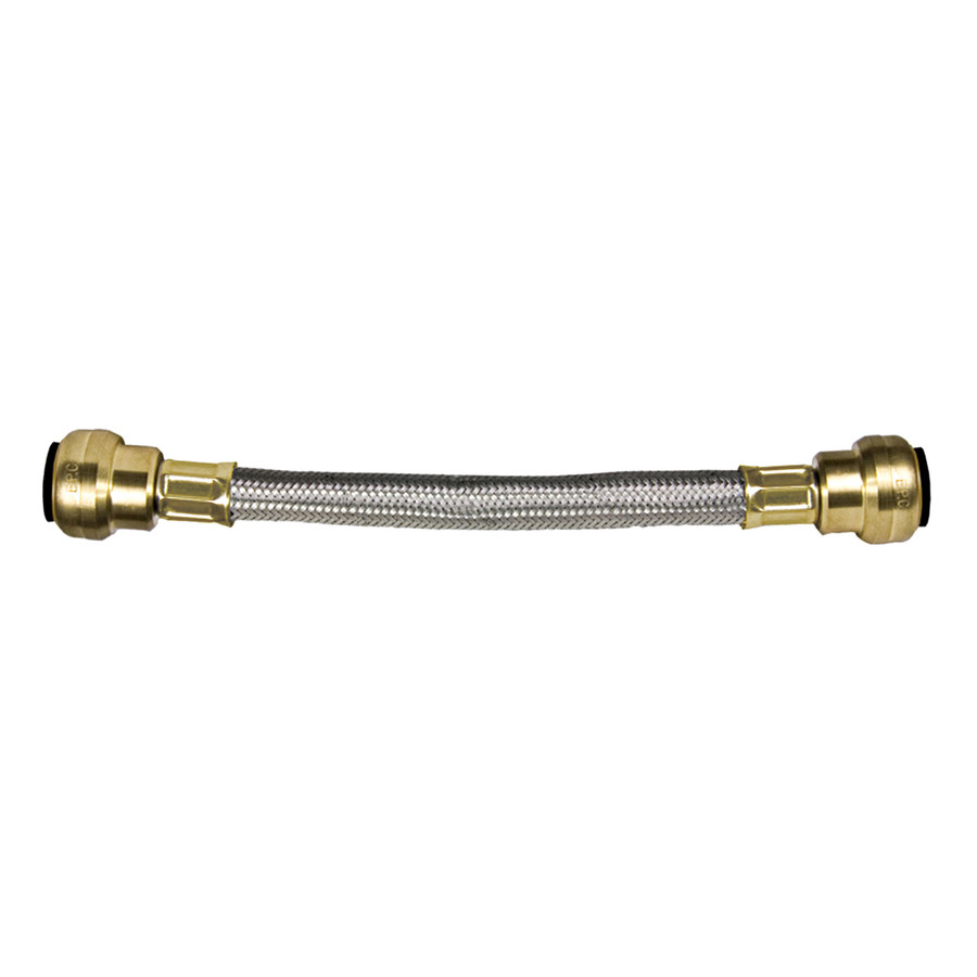 3/4in Push-to-Connect x 3/4in Push-to-Connect x 12in Braided Stainless Steel…