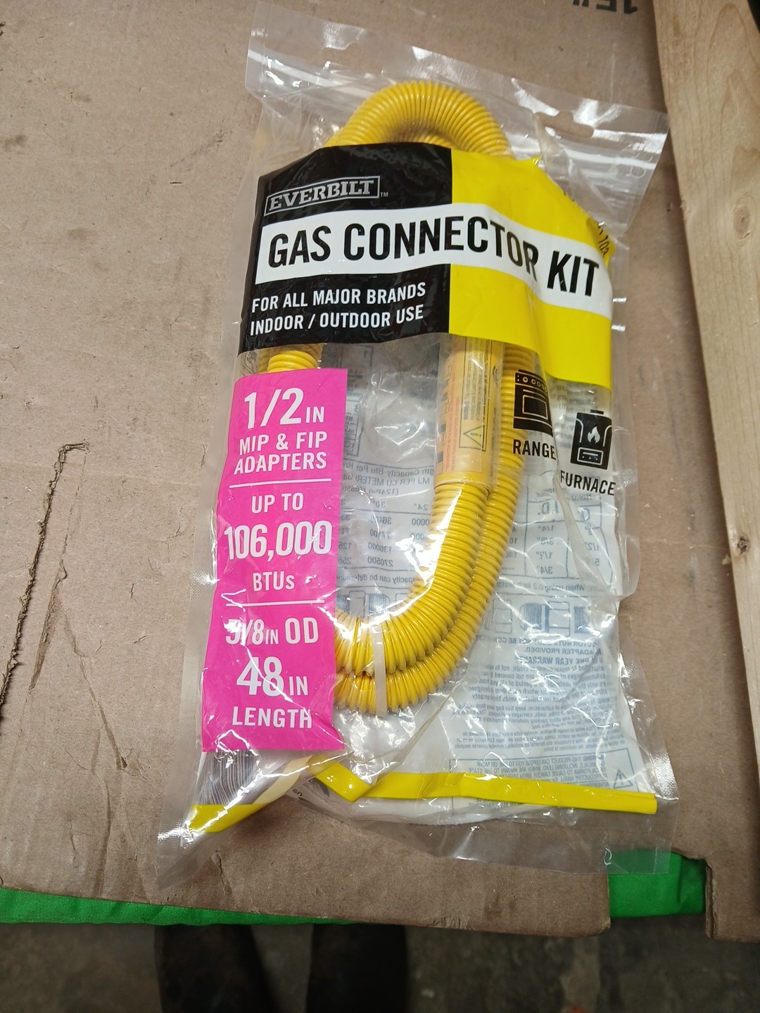 10pk Home-Flex 1/2″ MIP x 1/2″ MIP x 48″ Gas Connector Kit 5/8 in 48 In