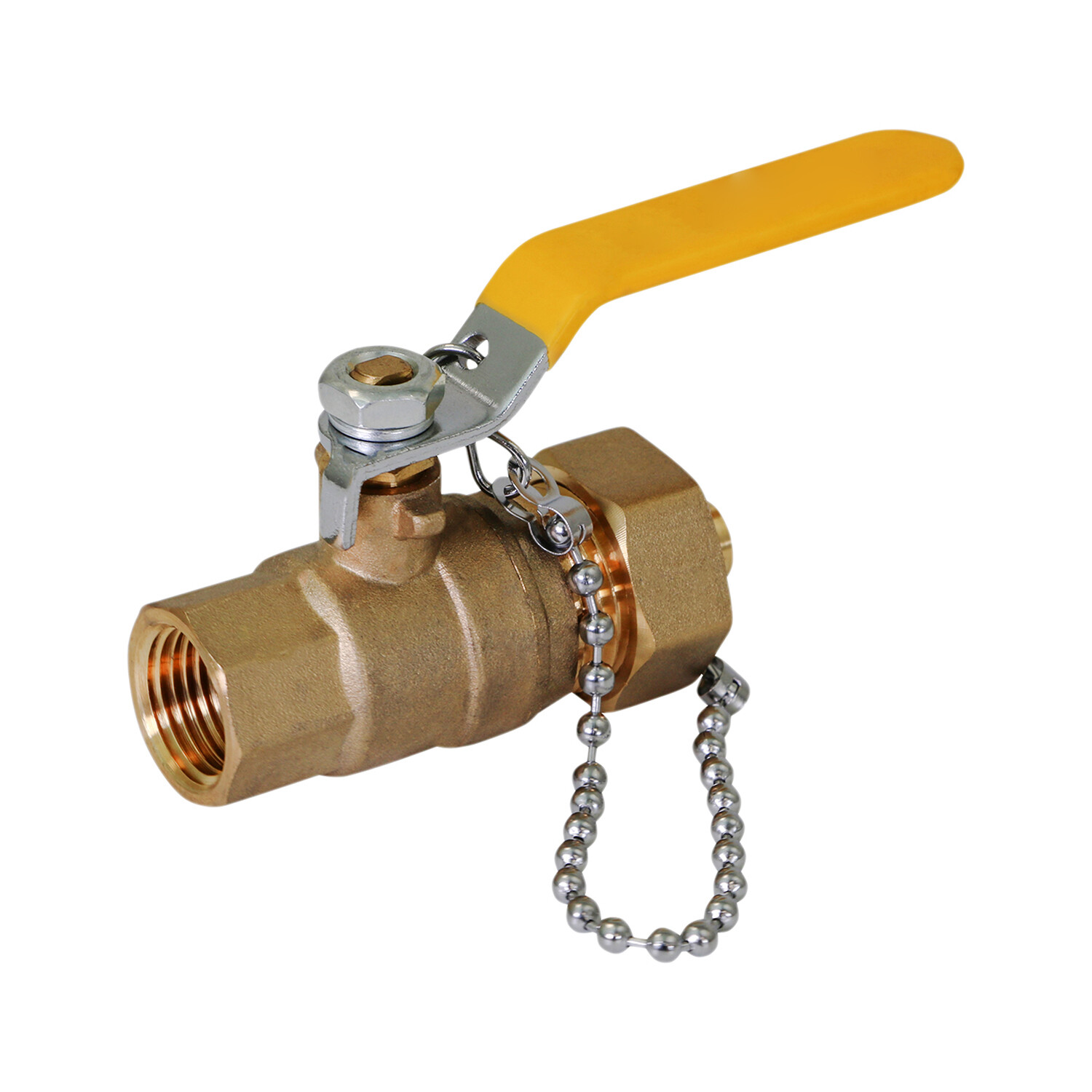Full Port Hose Ball Valve with Cap and Chain FIP x MHT