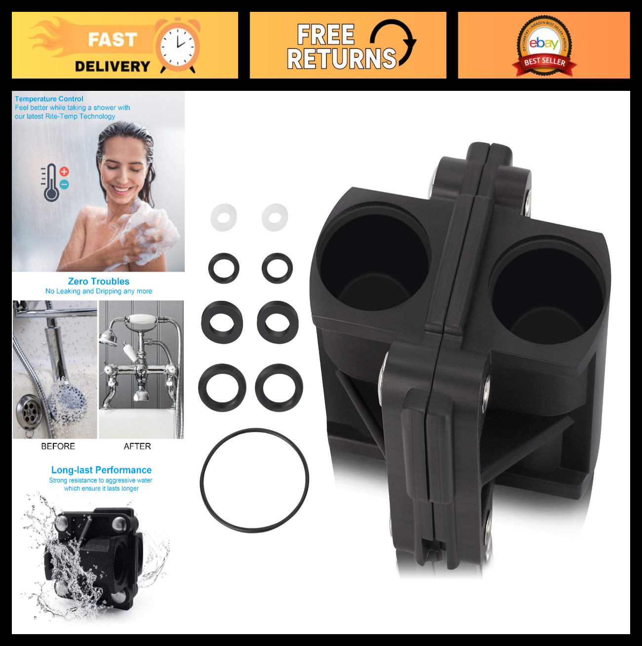 Pressure Balancing Cartridge Replacement for Kohler Shower Valve & Rite-Temp 1/2