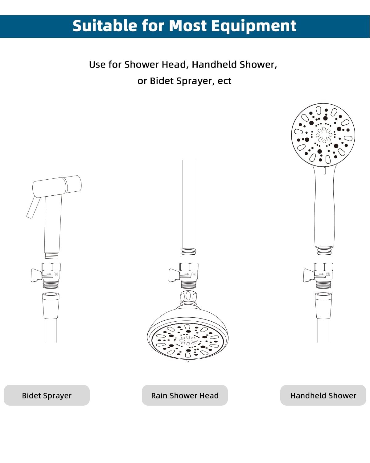 Shower Head Valve Water Flow Control Valve Regulator Shut OFF Valve Hand Shower