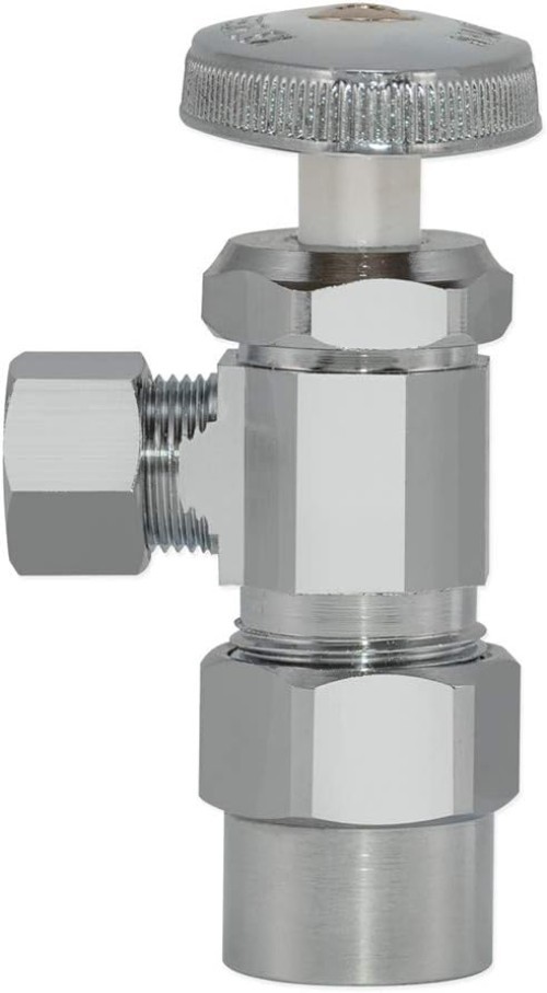 Multi-Turn Dual Outlet 3-Way Shut-Off Valve, 1/2 Inch CPVC x 3/8 Inch OD Comp…