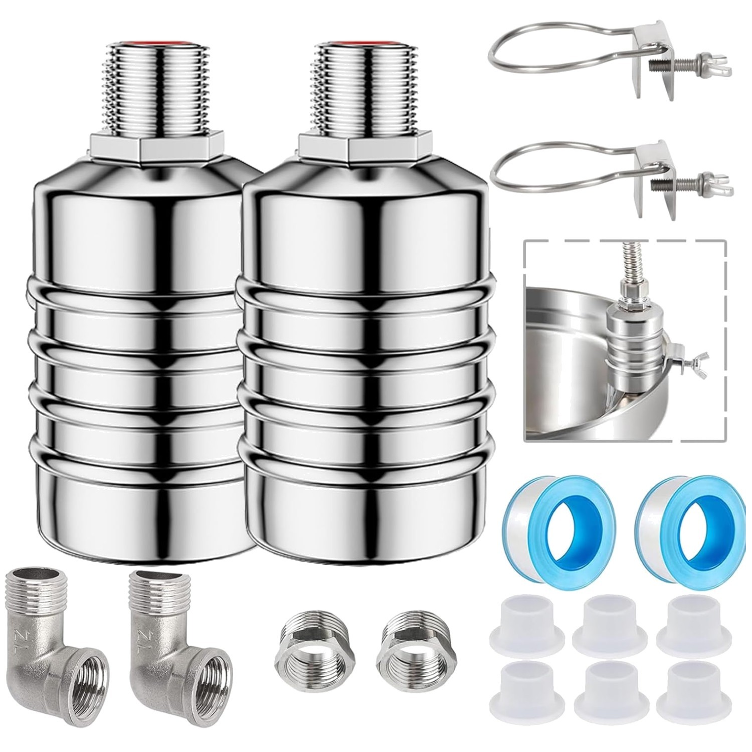 Automatic Water Level Control Valve – Stainless Steel 2 Pack