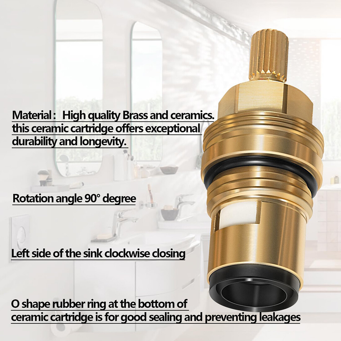 for Grohe 45882000 Right Stop Ceramic Cartridge 1/2″ Wall Mount Valves 90 Degree