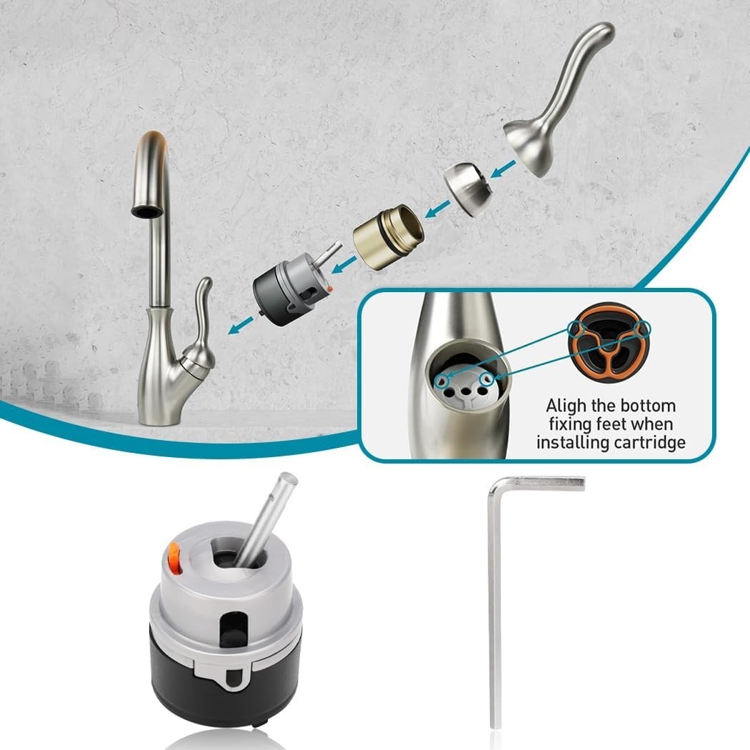 RP50587 Cartridge Valve for Delta DTS Faucet Repair Kit, ‎Gray