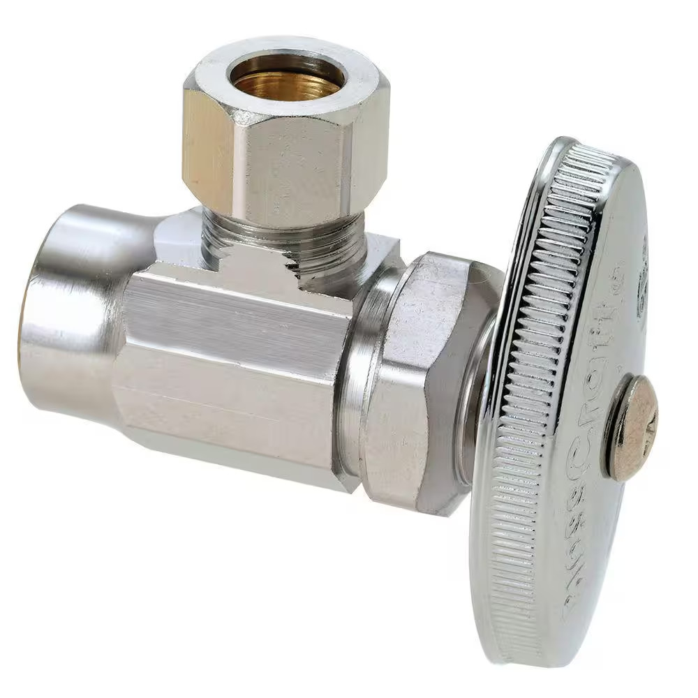1/2 In. Sweat Inlet X 3/8 In. Compression Outlet Chrome-Plated Multi-Turn Angle