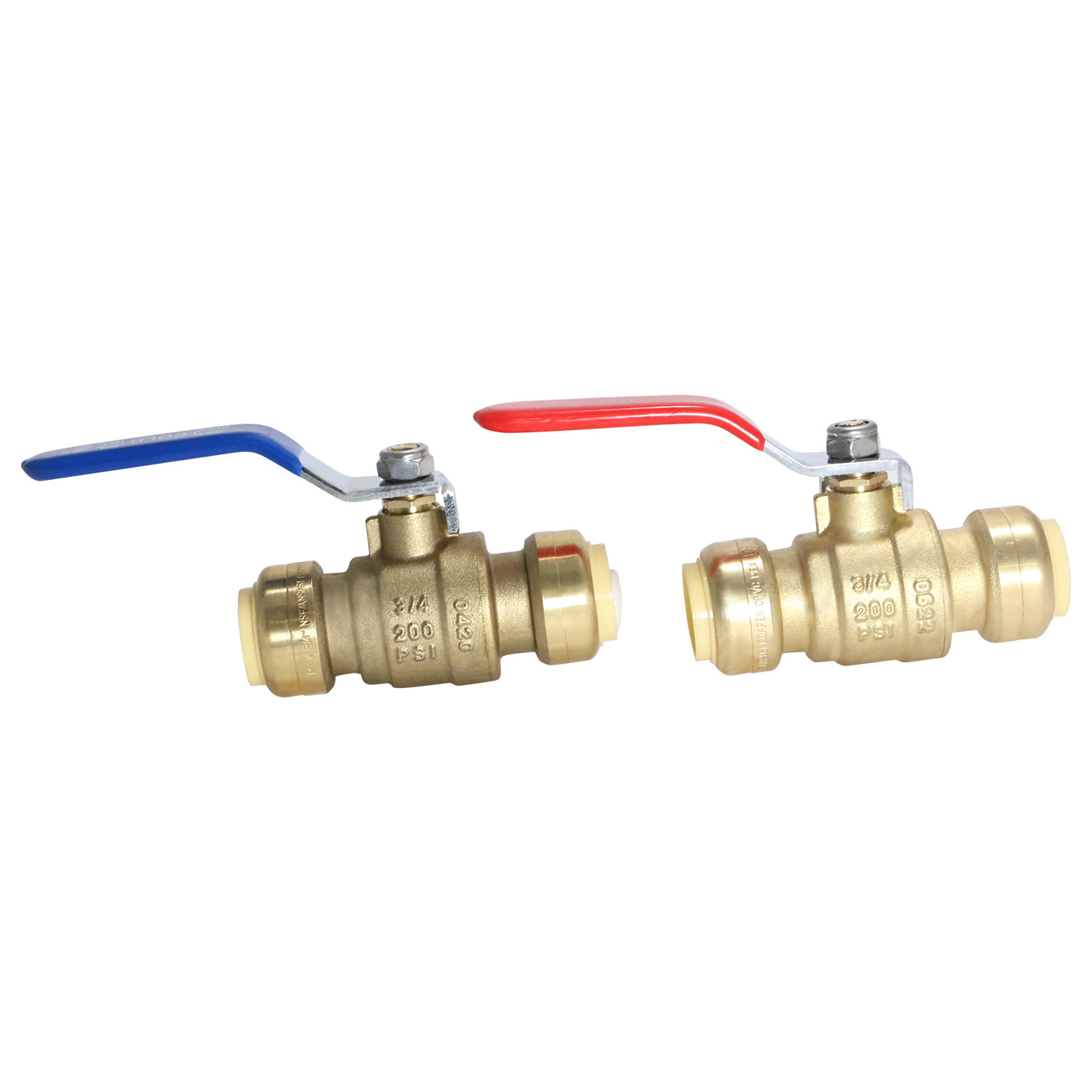 10 Pcs. 3/4″ Push Fit Ball Valve Hot and Cold, Lead Free Brass, 28-2-3&4=10