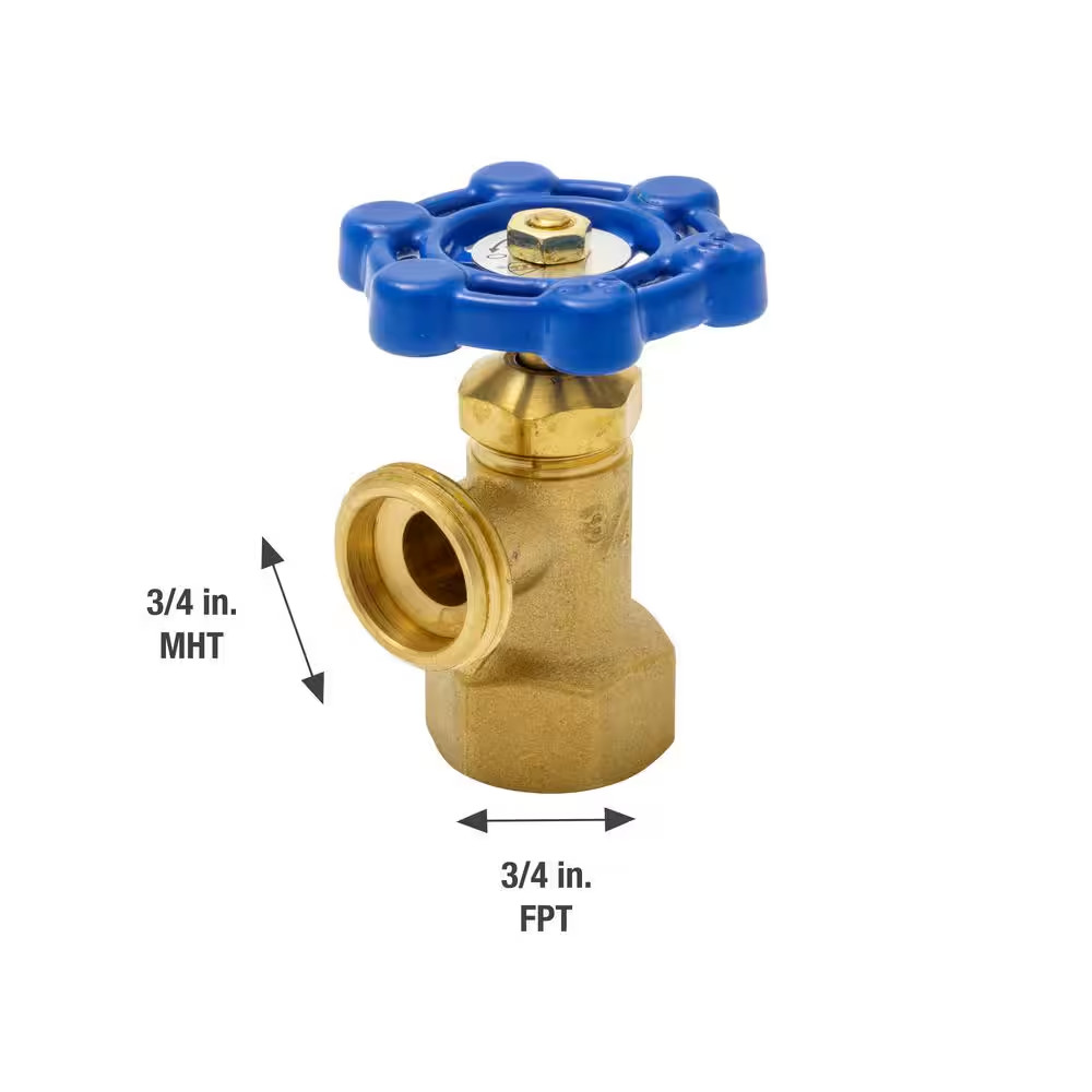 3/4 In. X 3/4 In. FIP X MHT Brass Boiler Drain Valve