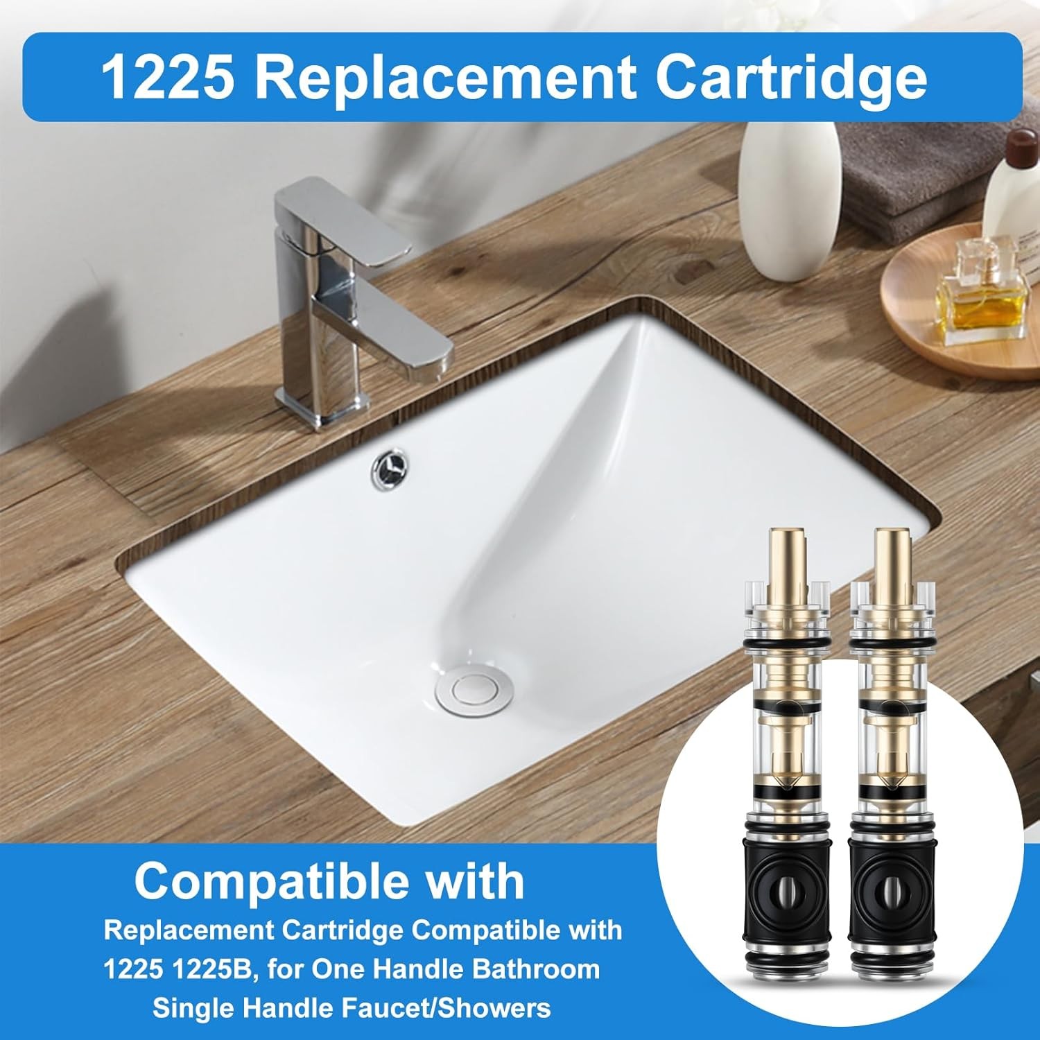 2 Pack Dual Seal 1225 Replacement Cartridge, Compatible with Moen 1225 1225B