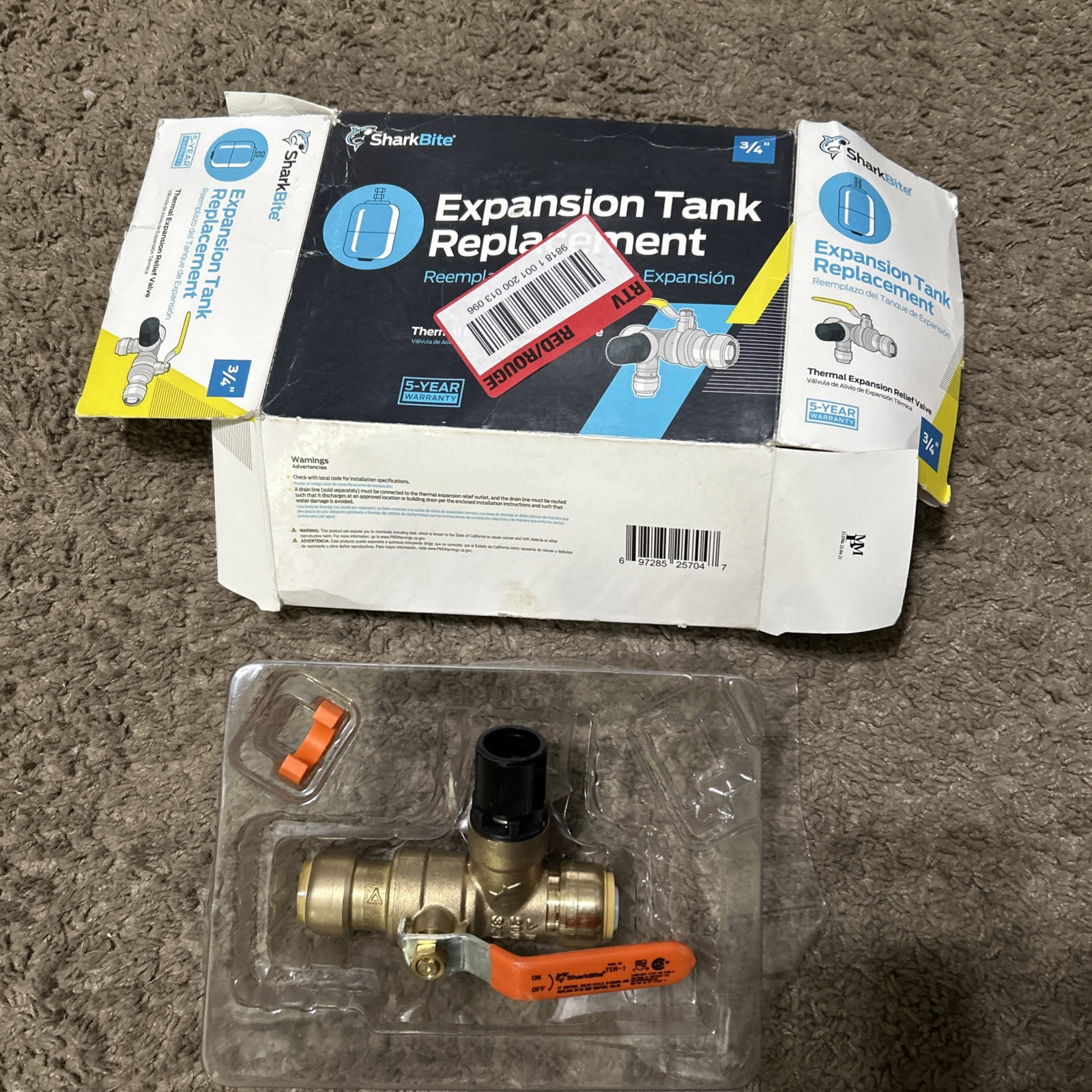 SharkBite 3/4 in. Brass Thermal Expansion Relief Valve 25704LF!
