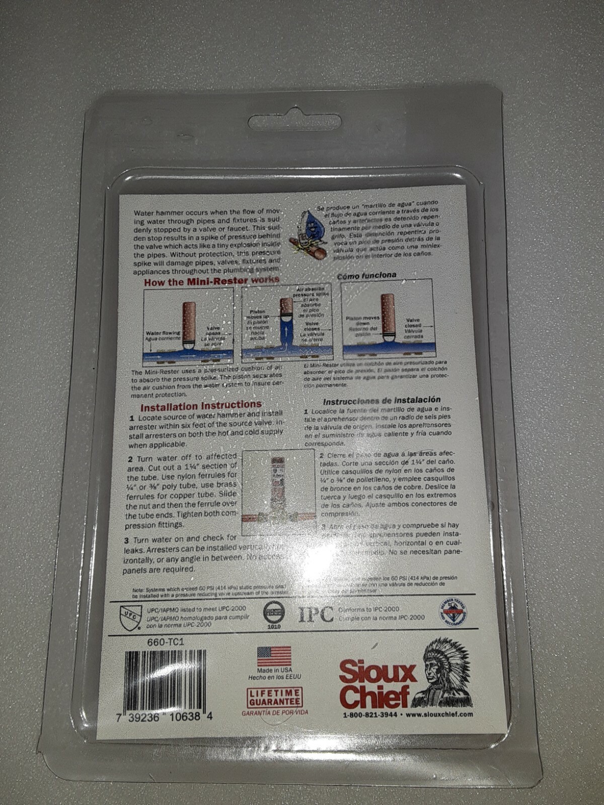 Sioux Chief Mini-Rester 3/8-Inch OD Compression Water Hammer Arrester 660-TC1