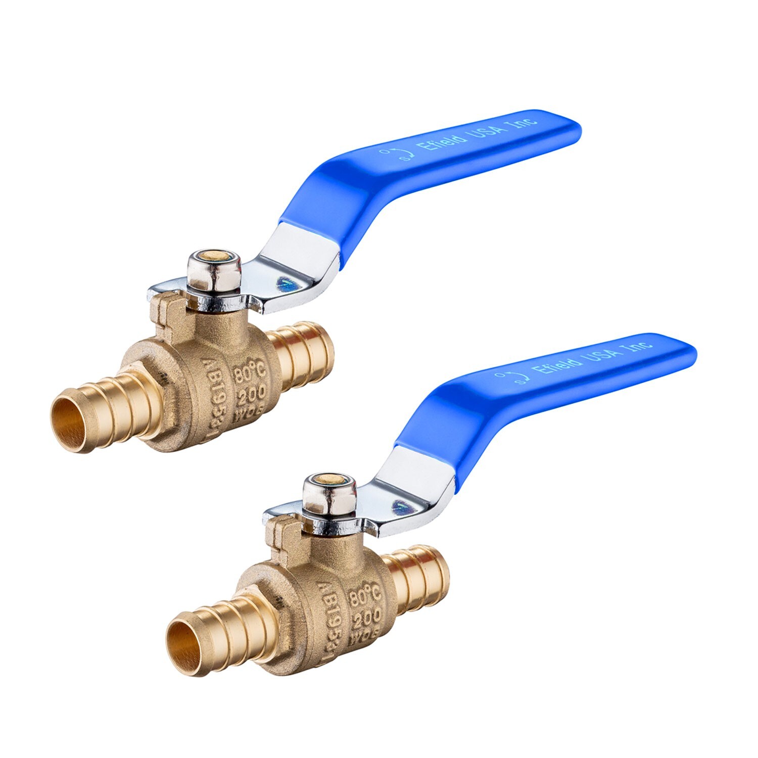 2 PCS EFIELD 3/4″ PEX FULL PORT SHUT OFF BALL VALVE , LEAD FREE BRASS , UPC